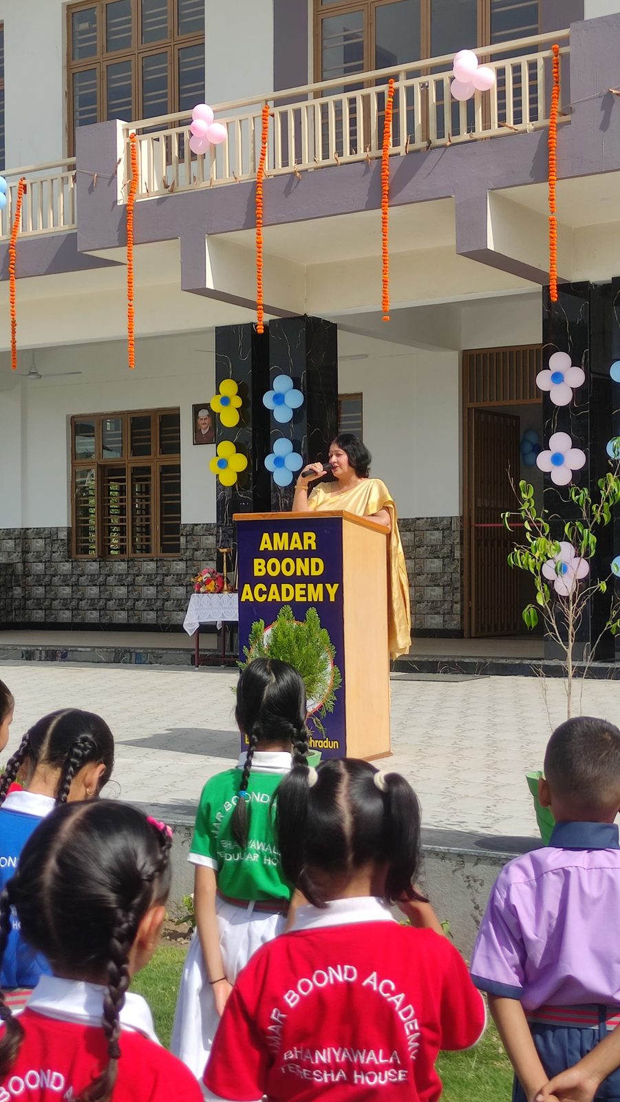 Morning assembly at Amar Boond Academy