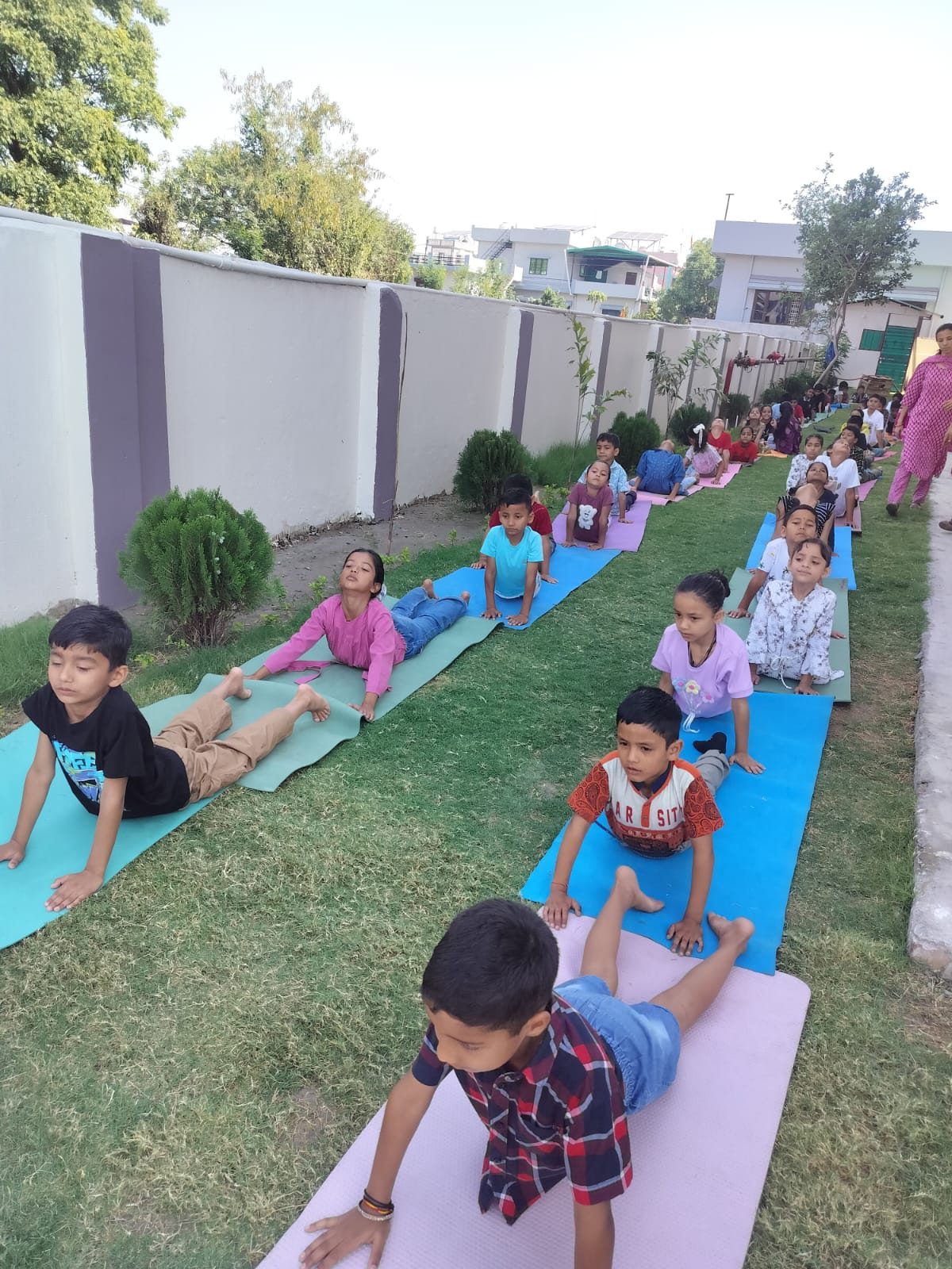 Yoga Day practice at Amar Boond Academy
